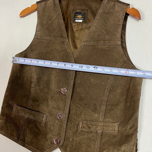 Route 66 Original Clothing Co Brown Suede Leather Vest Western Biker - Size M - Picture 7 of 7